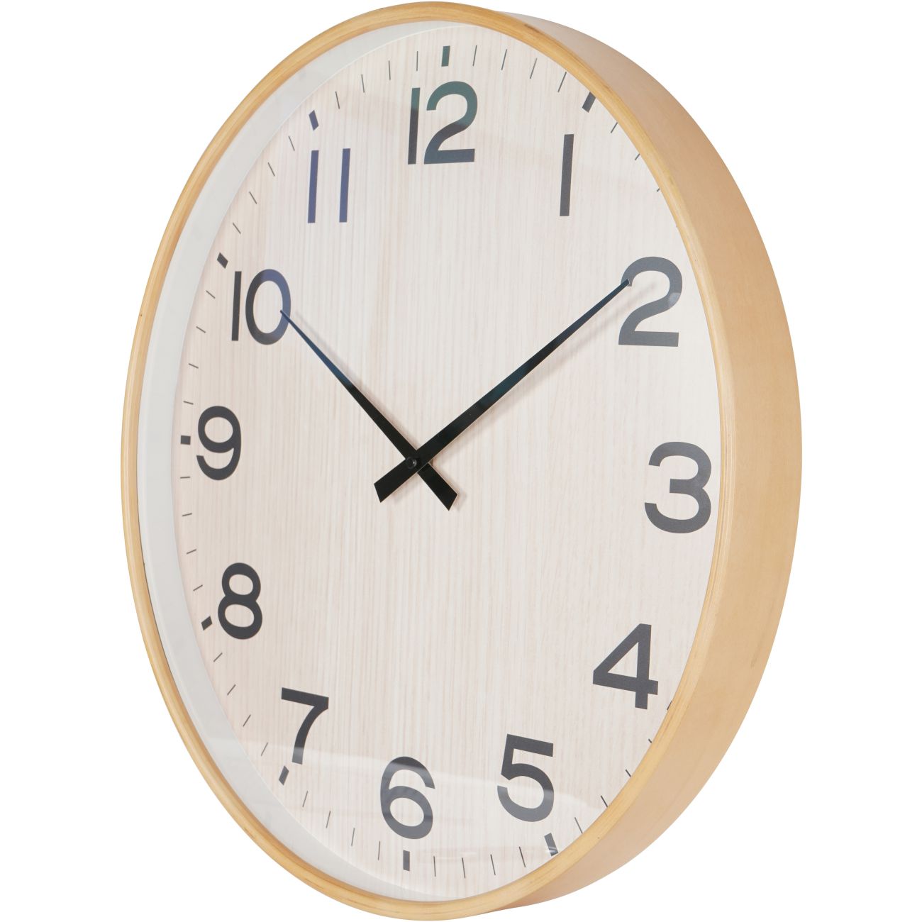 Light Natural Grain Effect Round Wall Clock
